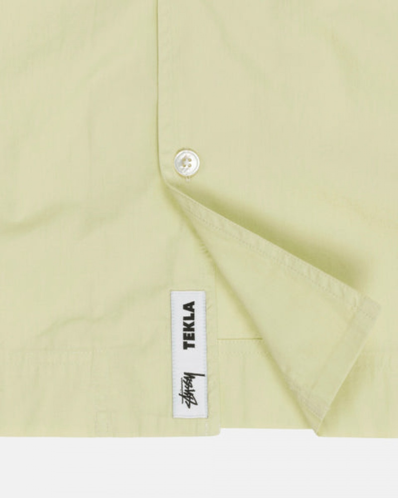 Stussy Tekla Poplin Pyjama Shirt Gömlek Erkek Açık Yeşil Türkiye | IXH-6627