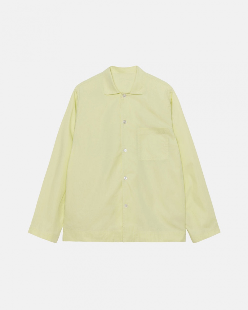 Stussy Tekla Poplin Pyjama Shirt Gömlek Erkek Açık Yeşil Türkiye | IXH-6627