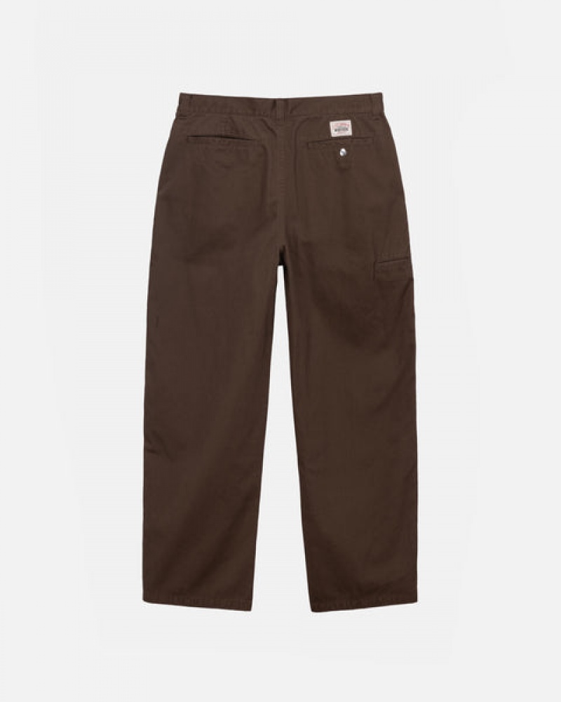Stussy Workgear Trouser Twill Pantolon Kadın Kahverengi Türkiye | XDL-7725