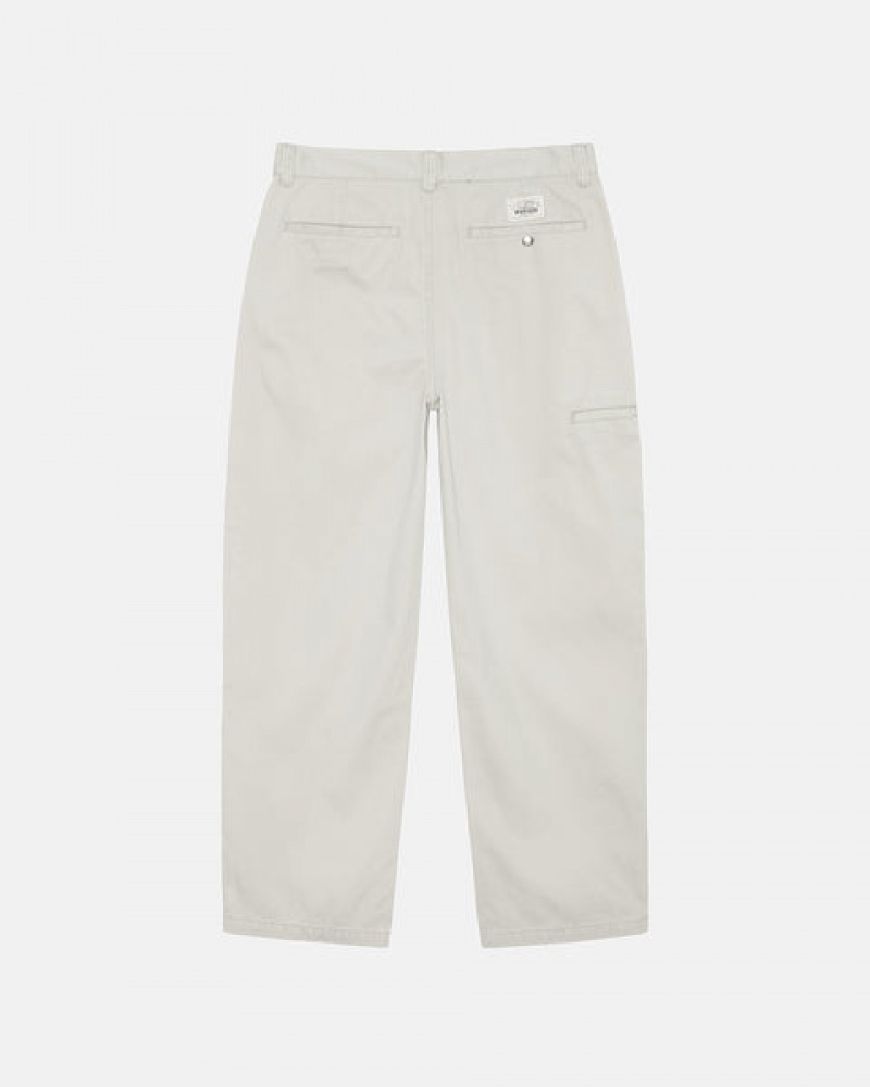 Stussy Workgear Trouser Twill Pantolon Kadın Beyaz Türkiye | OYL-3591