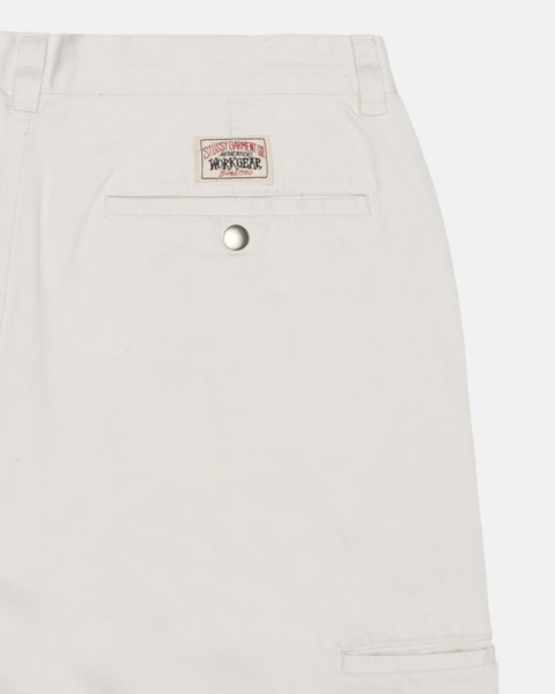 Stussy Workgear Trouser Twill Pantolon Kadın Beyaz Türkiye | OYL-3591